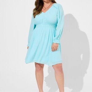 Torrid Mini Wash Gauze Wide Waist Skater Dress Size 2